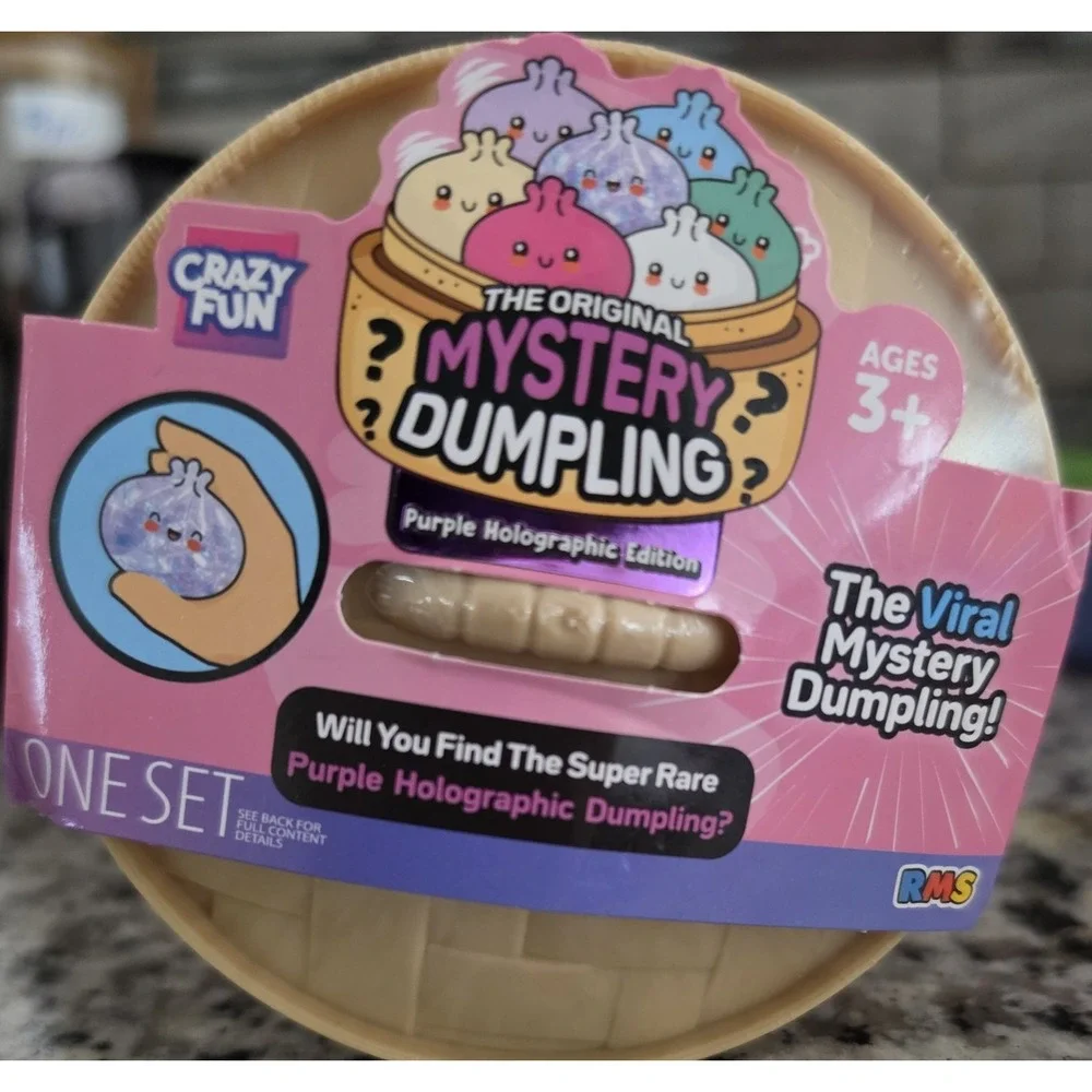 Viral Five Below Mystery Squishy Dumpling Bun~New~Purple Holographic Edition